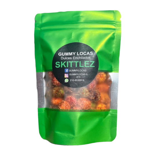 Gummy Skittles pouch with chamoy-and-chili coated fruit chews